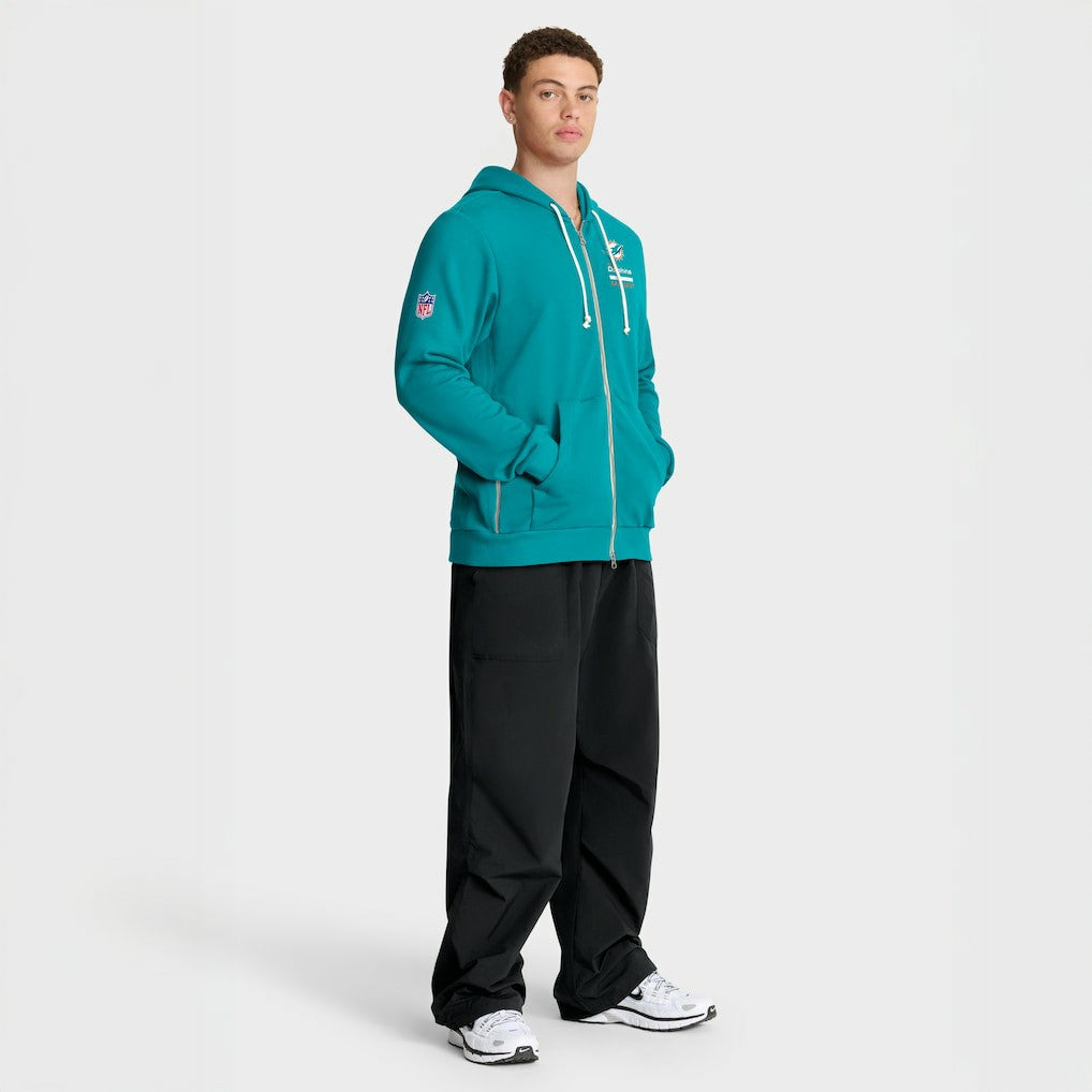 Nike Miami Dolphins Sideline Standard Issue Utility Player Dri-FIT Full-Zip Hoodie Aqua
