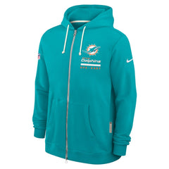 Nike Miami Dolphins Sideline Standard Issue Utility Player Dri-FIT Full-Zip Hoodie Aqua