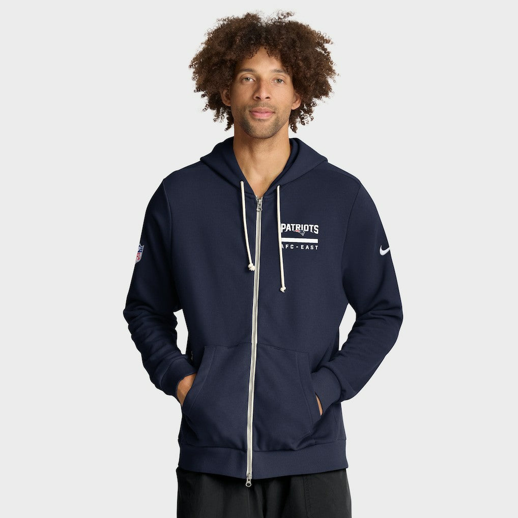 Nike New England Patriots Sideline Standard Issue Utility Player Dri-FIT Full-Zip Hoodie Navy