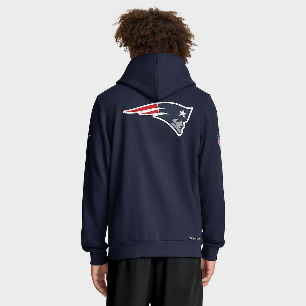 Nike New England Patriots Sideline Standard Issue Utility Player Dri-FIT Full-Zip Hoodie Navy