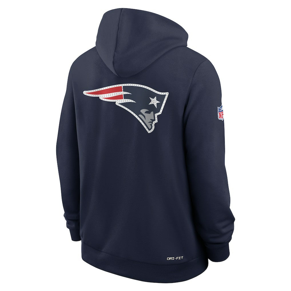 Nike New England Patriots Sideline Standard Issue Utility Player Dri-FIT Full-Zip Hoodie Navy