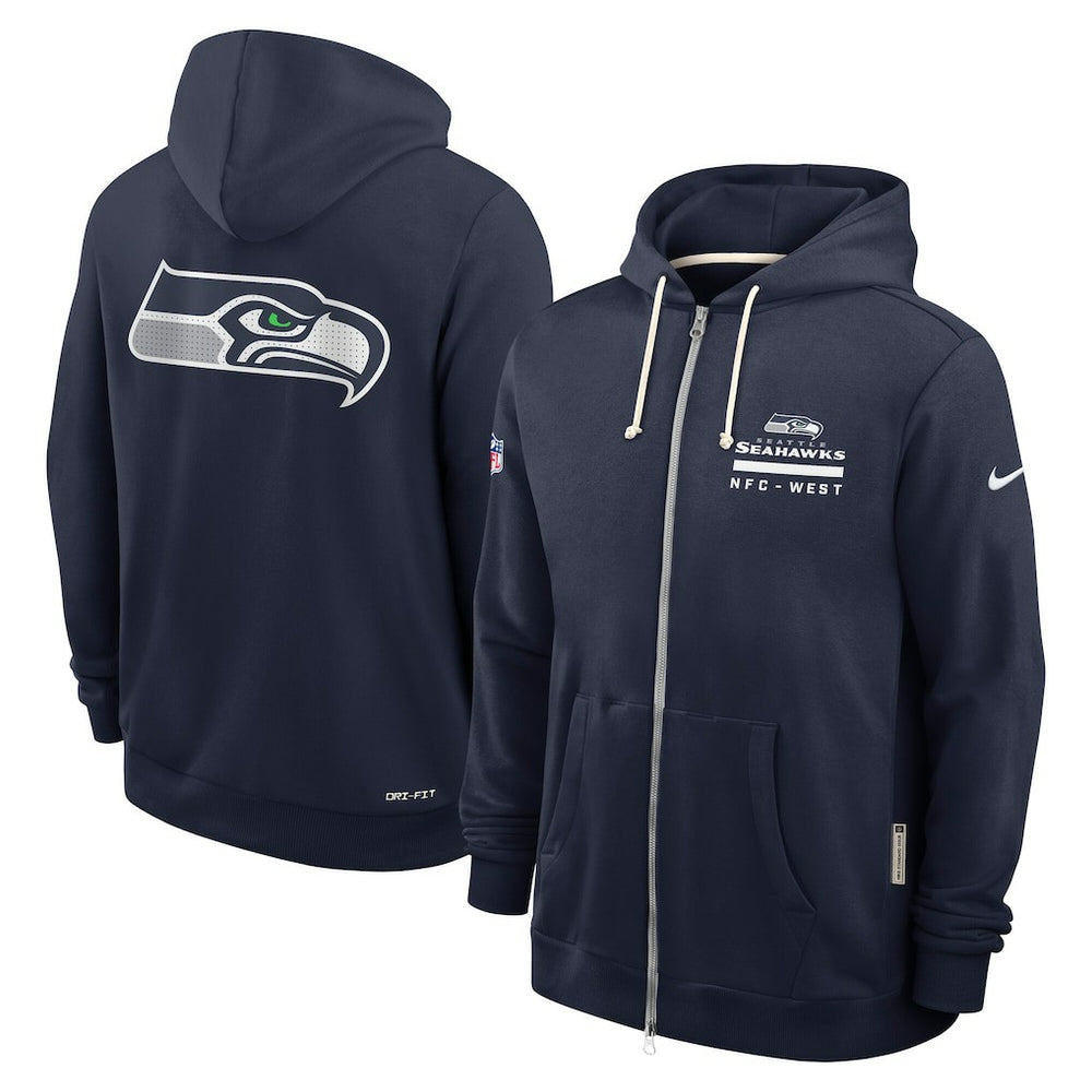 Nike Seattle Seahawks Sideline Standard Issue Utility Player Dri-FIT Full-Zip Hoodie College Navy