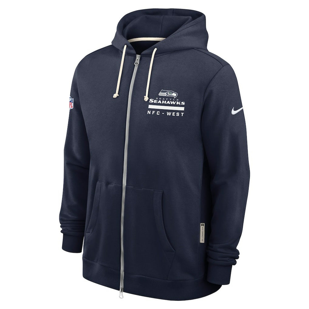 Nike Seattle Seahawks Sideline Standard Issue Utility Player Dri-FIT Full-Zip Hoodie College Navy