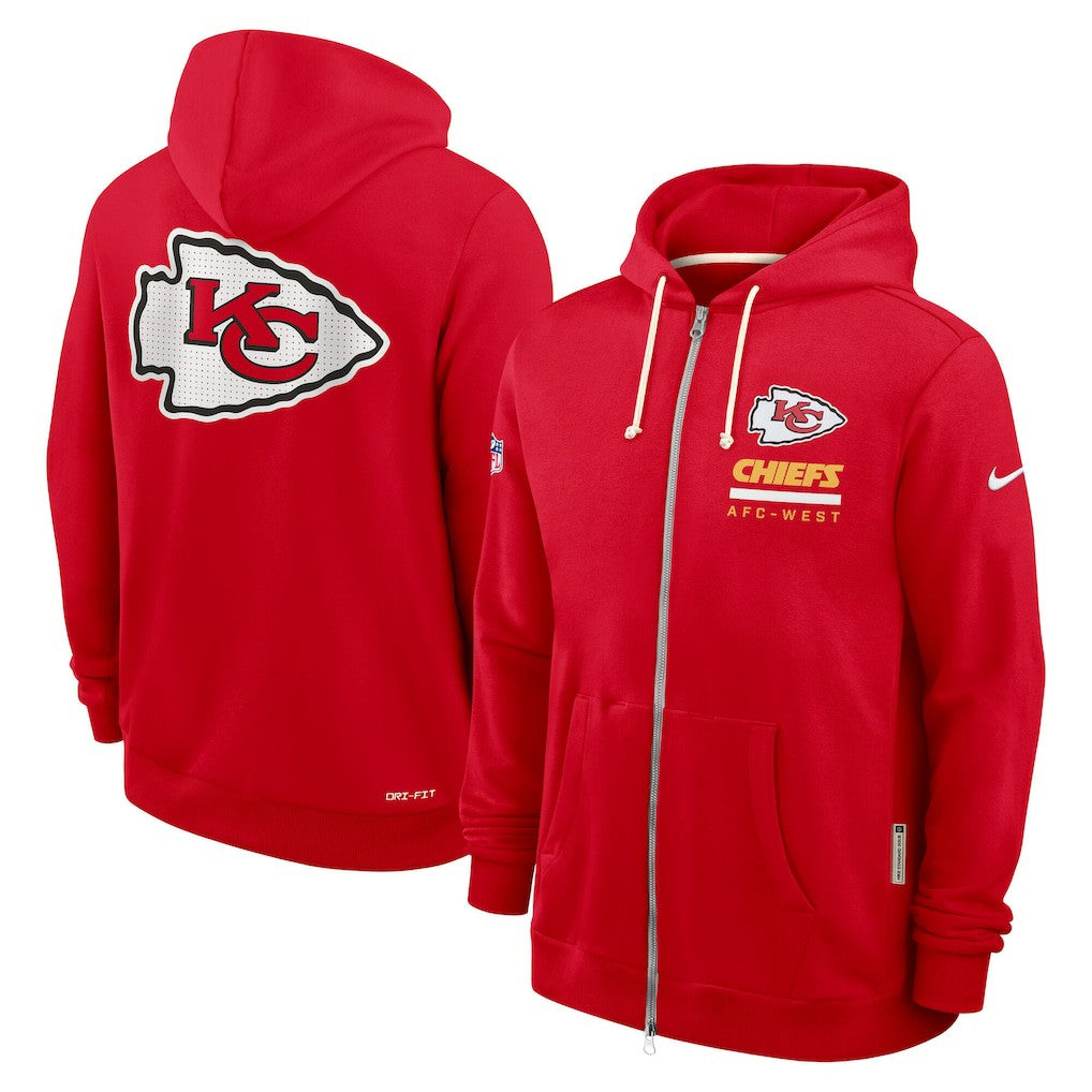 Nike Kansas City Chiefs Sideline Standard Issue Utility Player Dri-FIT Full-Zip Hoodie Red