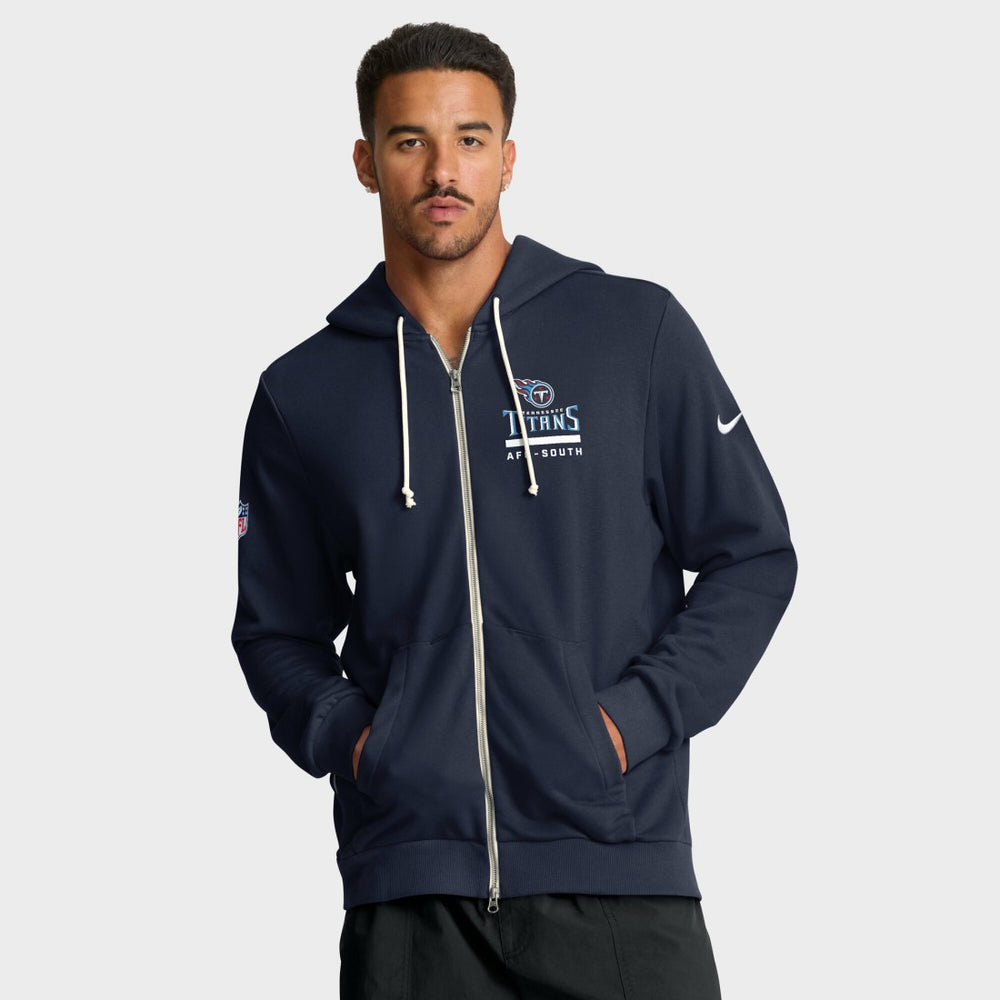 Nike Tennessee Titans Sideline Standard Issue Utility Player Dri-FIT Full-Zip Hoodie Navy