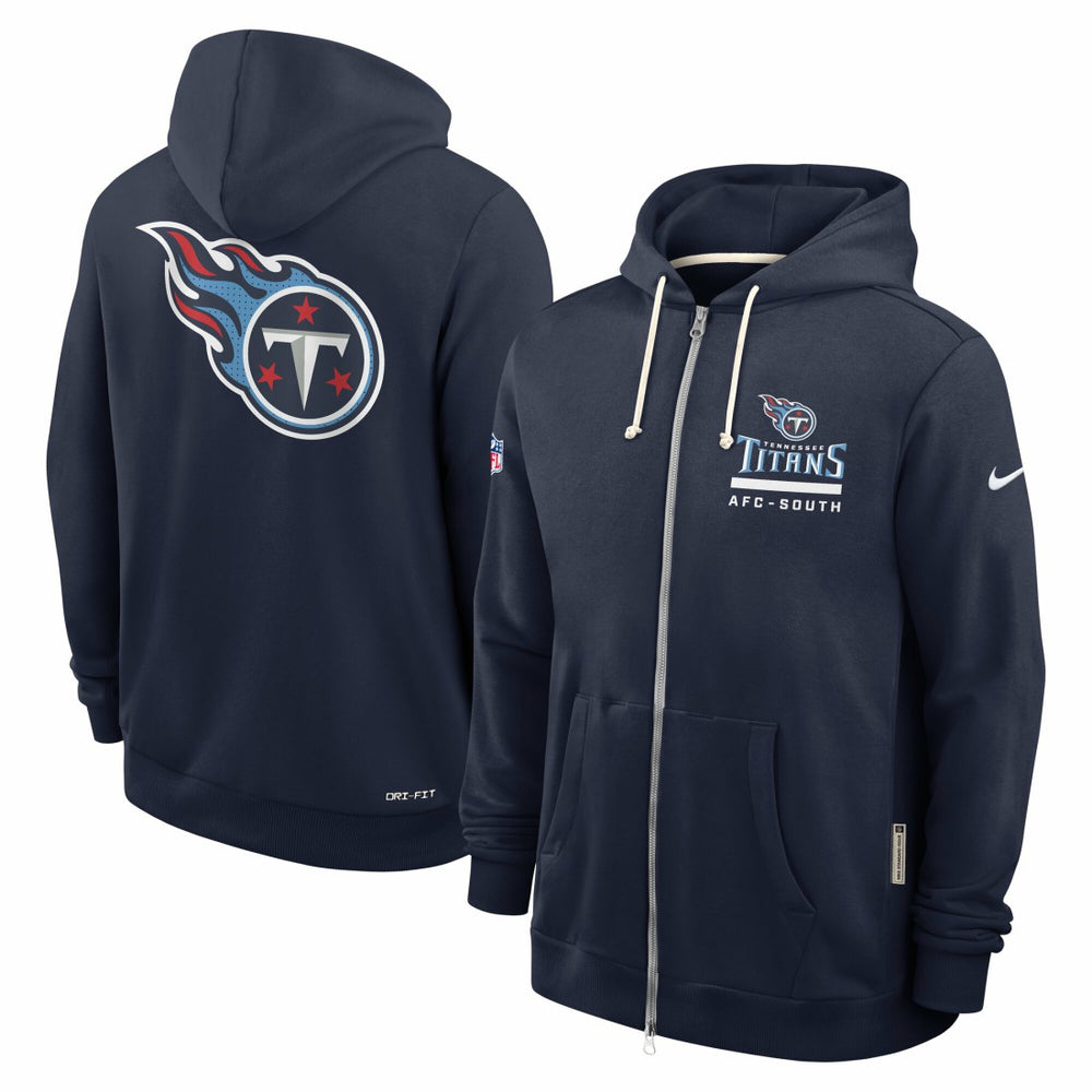 Nike Tennessee Titans Sideline Standard Issue Utility Player Dri-FIT Full-Zip Hoodie Navy