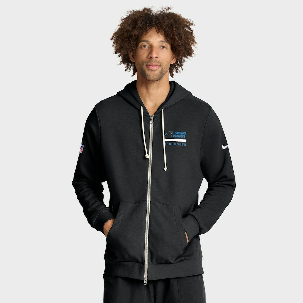 Nike Carolina Panthers Sideline Standard Issue Utility Player Dri-FIT Full-Zip Hoodie Black