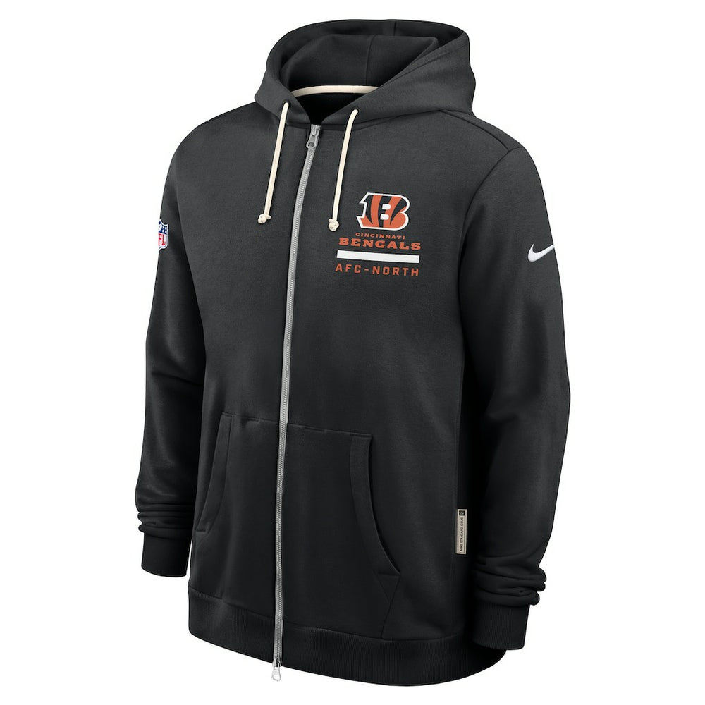 Nike Cincinnati Bengals Sideline Standard Issue Utility Player Dri-FIT Full-Zip Hoodie Black