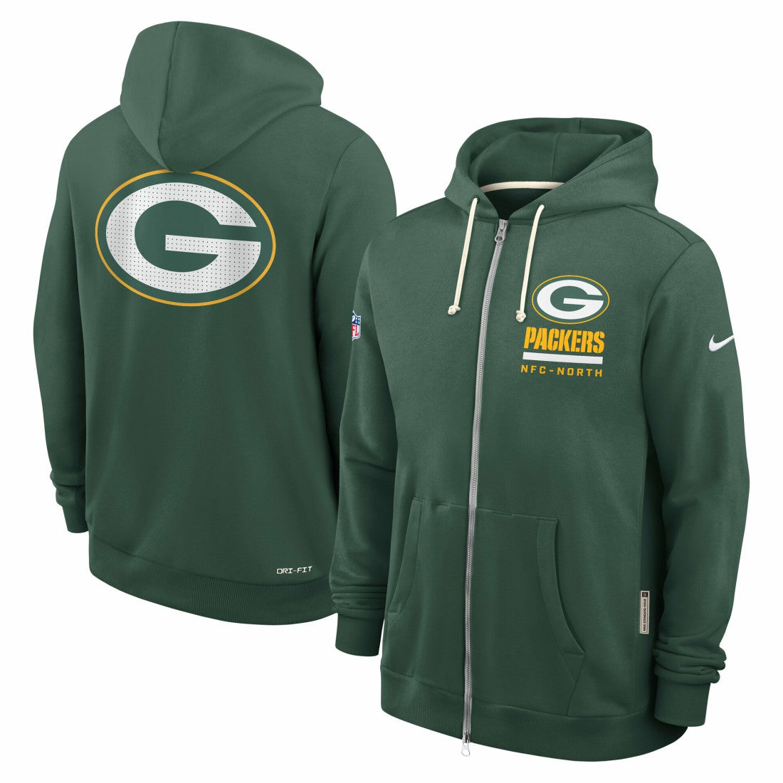 Nike Green Bay Packers Sideline Standard Issue Utility Player Dri-FIT Full-Zip Hoodie Green