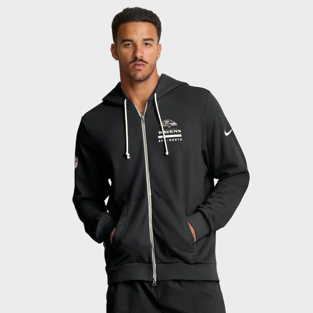 Nike Baltimore Ravens Sideline Standard Issue Utility Player Dri-FIT Full-Zip Hoodie Black