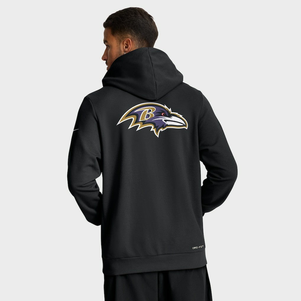 Nike Baltimore Ravens Sideline Standard Issue Utility Player Dri-FIT Full-Zip Hoodie Black