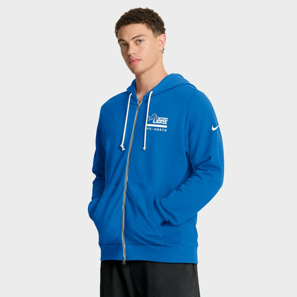 Nike Detroit Lions Sideline Standard Issue Utility Player Dri-FIT Full-Zip Hoodie Blue