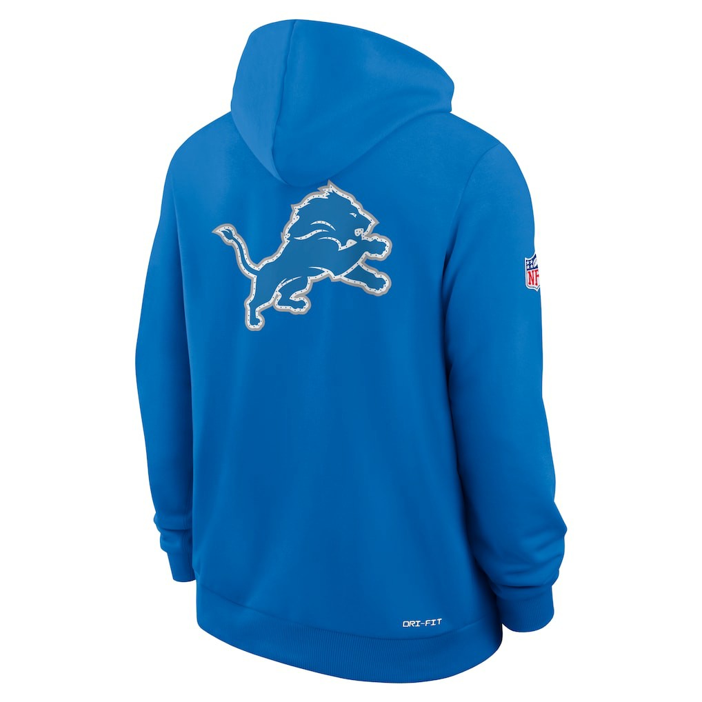 Nike Detroit Lions Sideline Standard Issue Utility Player Dri-FIT Full-Zip Hoodie Blue