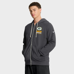 Nike Green Bay Packers Sideline Standard Issue Utility Player Dri-FIT Full-Zip Hoodie Anthracite