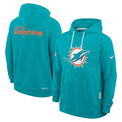 Nike Miami Dolphins Sideline Standard Issue Initial Home Dri-FIT Hoodie Aqua