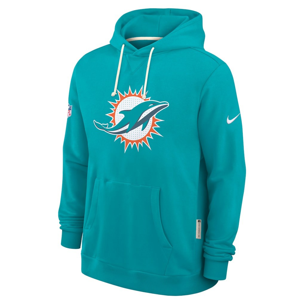Nike Miami Dolphins Sideline Standard Issue Initial Home Dri-FIT Hoodie Aqua