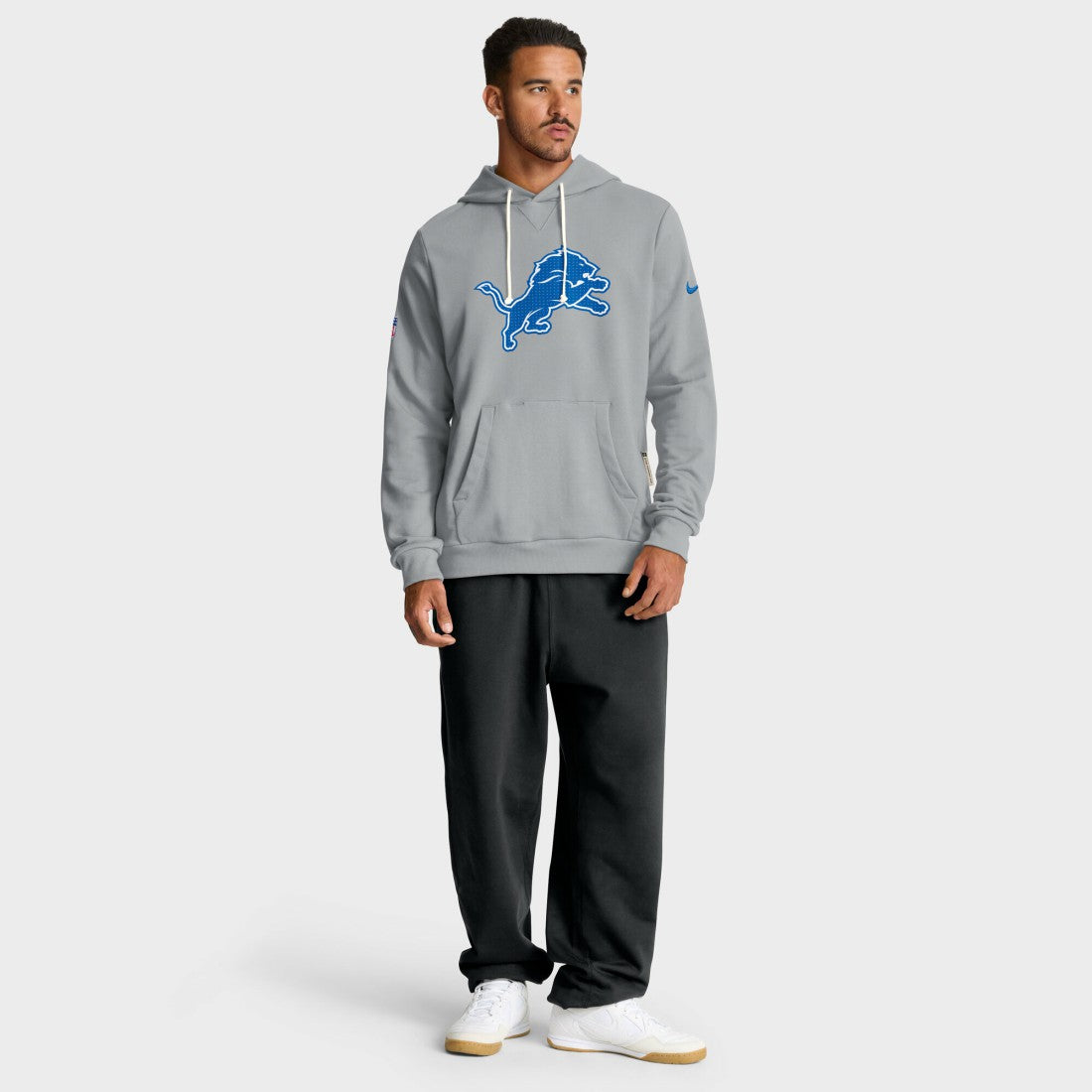 Nike Detroit Lions Sideline Standard Issue Initial Home Dri-FIT Hoodie Gray