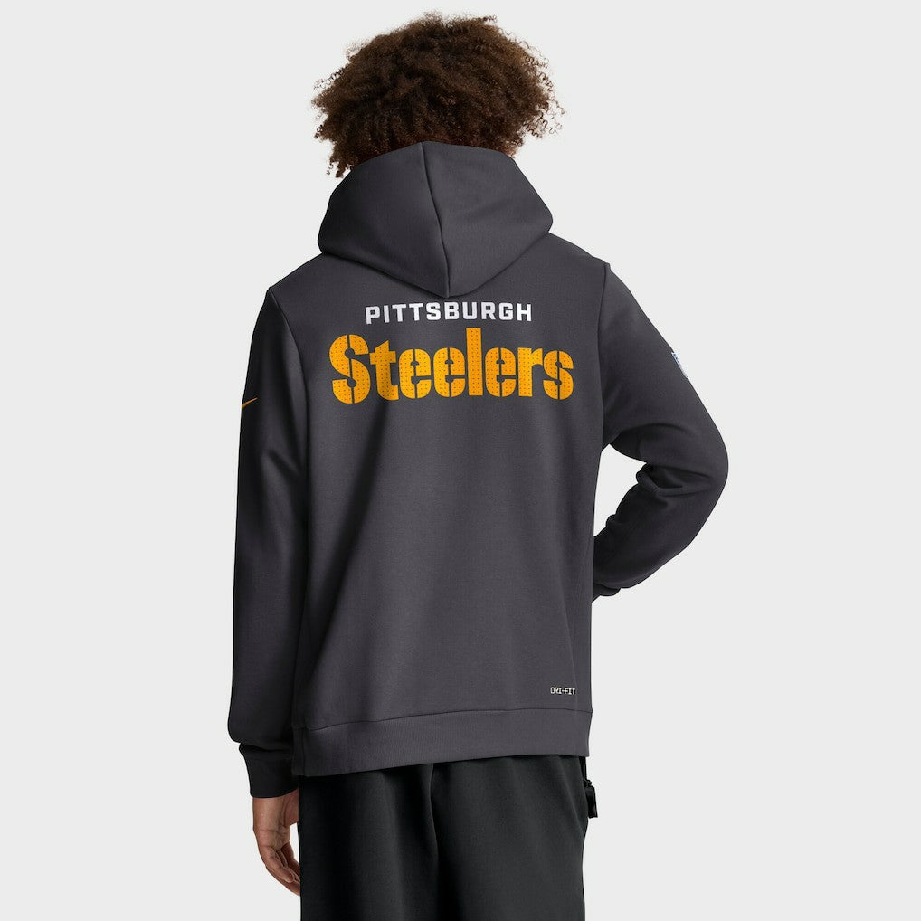 Nike Pittsburgh Steelers Sideline Standard Issue Initial Home Dri-FIT Hoodie Anthracite