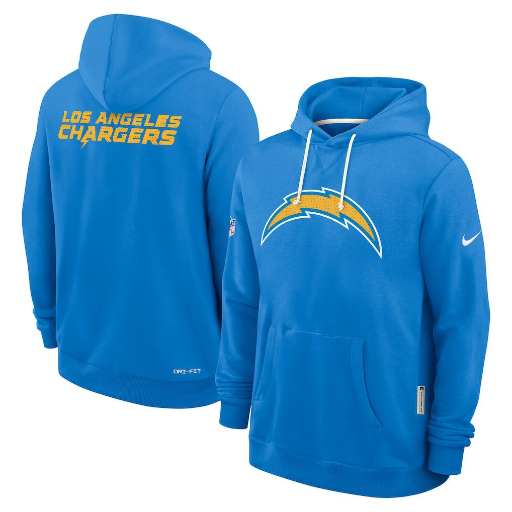 Nike Los Angeles Chargers Sideline Standard Issue Initial Home Dri-FIT Hoodie Powder Blue