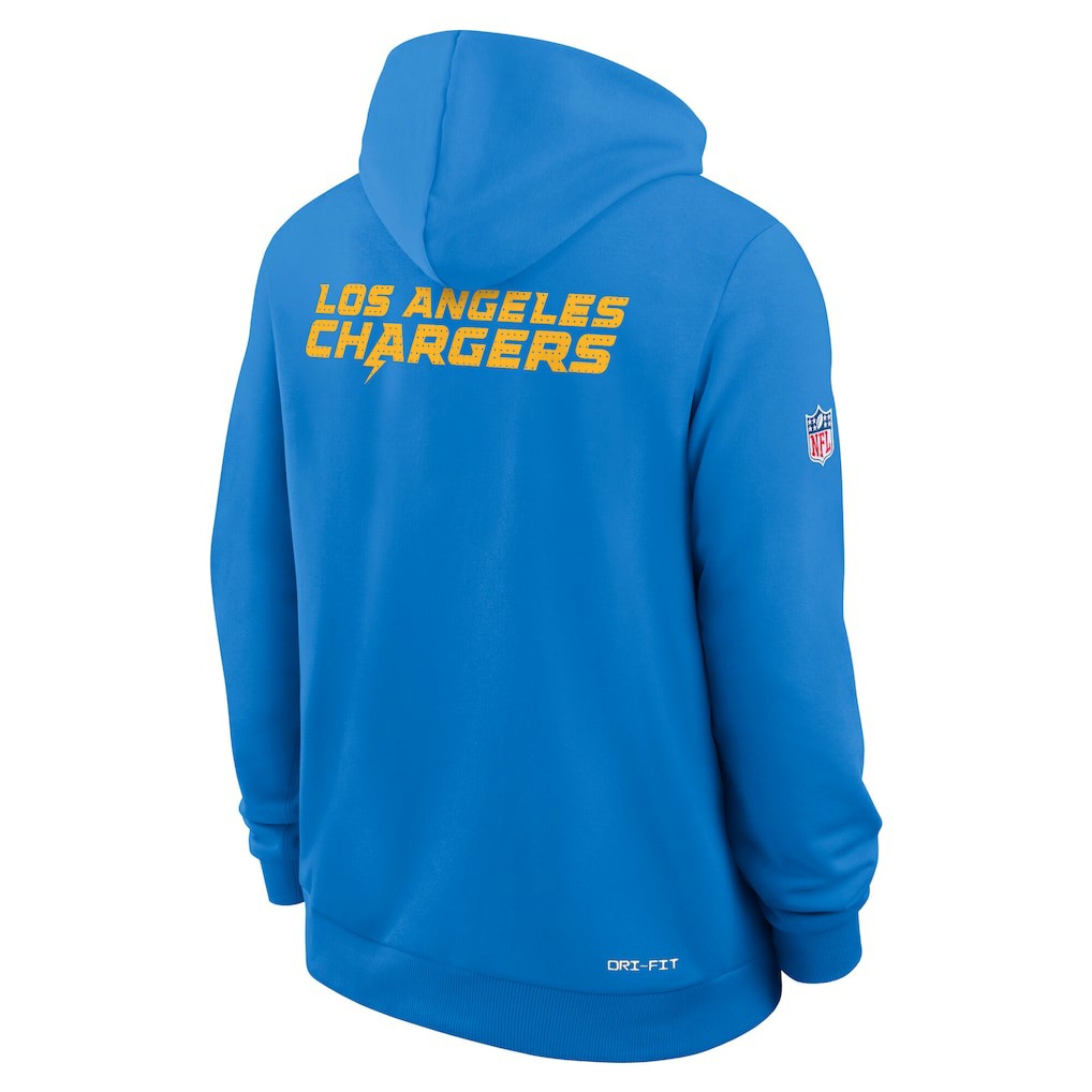 Nike Los Angeles Chargers Sideline Standard Issue Initial Home Dri-FIT Hoodie Powder Blue