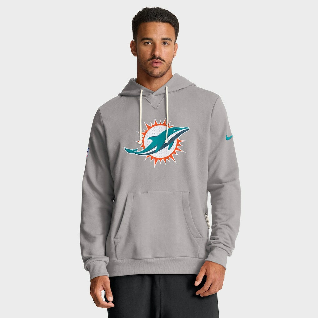 Nike Miami Dolphins Sideline Standard Issue Initial Home Dri-FIT Hoodie Charcoal