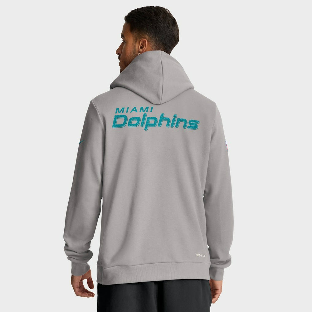 Nike Miami Dolphins Sideline Standard Issue Initial Home Dri-FIT Hoodie Charcoal