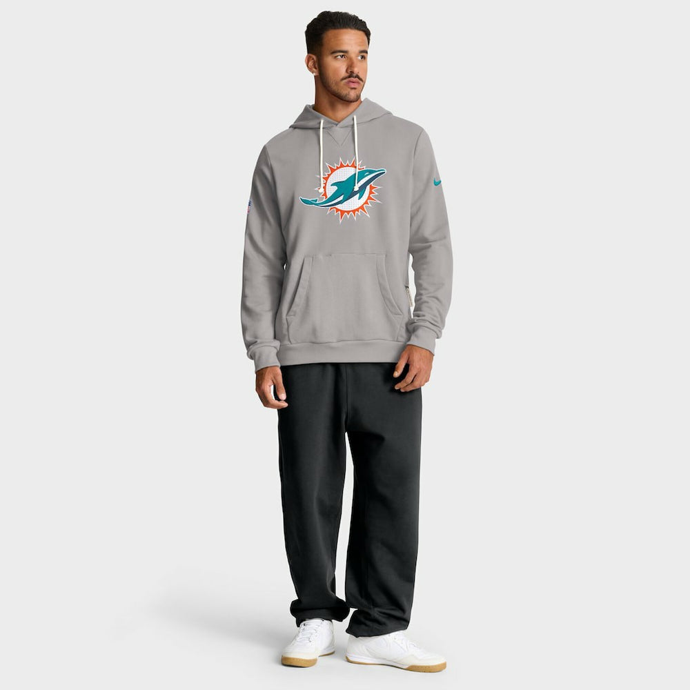 Nike Miami Dolphins Sideline Standard Issue Initial Home Dri-FIT Hoodie Charcoal