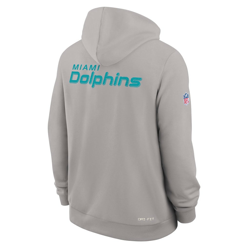 Nike Miami Dolphins Sideline Standard Issue Initial Home Dri-FIT Hoodie Charcoal