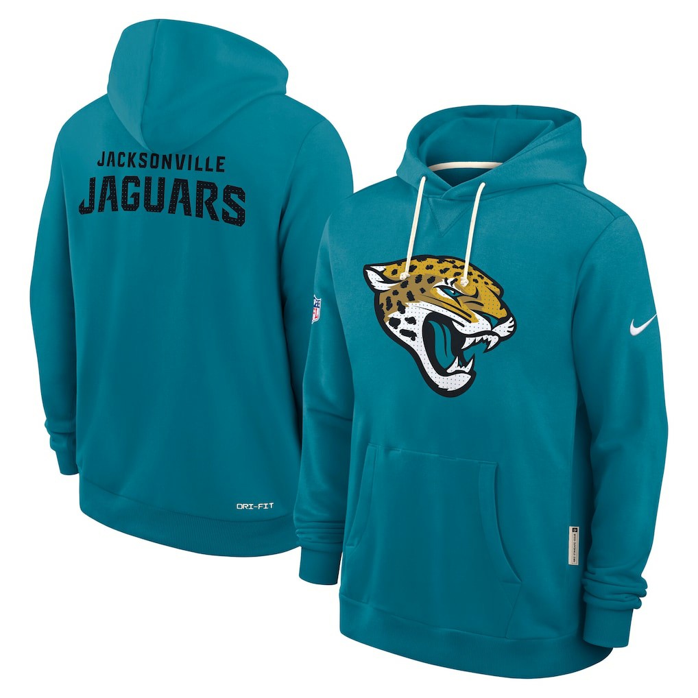 Nike Jacksonville Jaguars Sideline Standard Issue Initial Home Dri-FIT Hoodie Teal