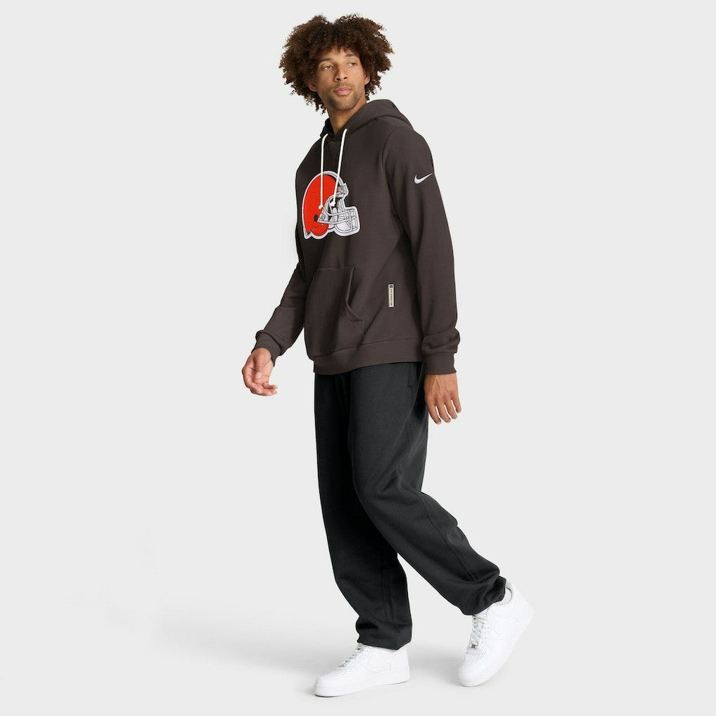 Nike Cleveland Browns Sideline Standard Issue Initial Home Dri-FIT Hoodie Brown