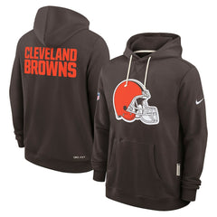 Nike Cleveland Browns Sideline Standard Issue Initial Home Dri-FIT Hoodie Brown