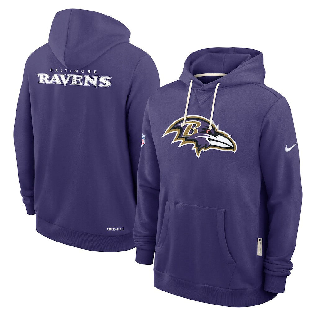 Nike Baltimore Ravens Sideline Standard Issue Initial Home Dri-FIT Hoodie Purple