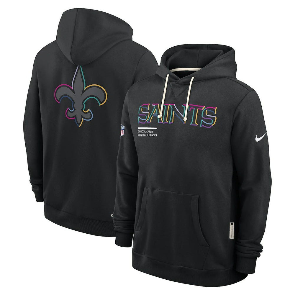 Nike New Orleans Saints 2025 NFL Crucial Catch Sideline Standard Issue Dri-FIT Hoodie Black