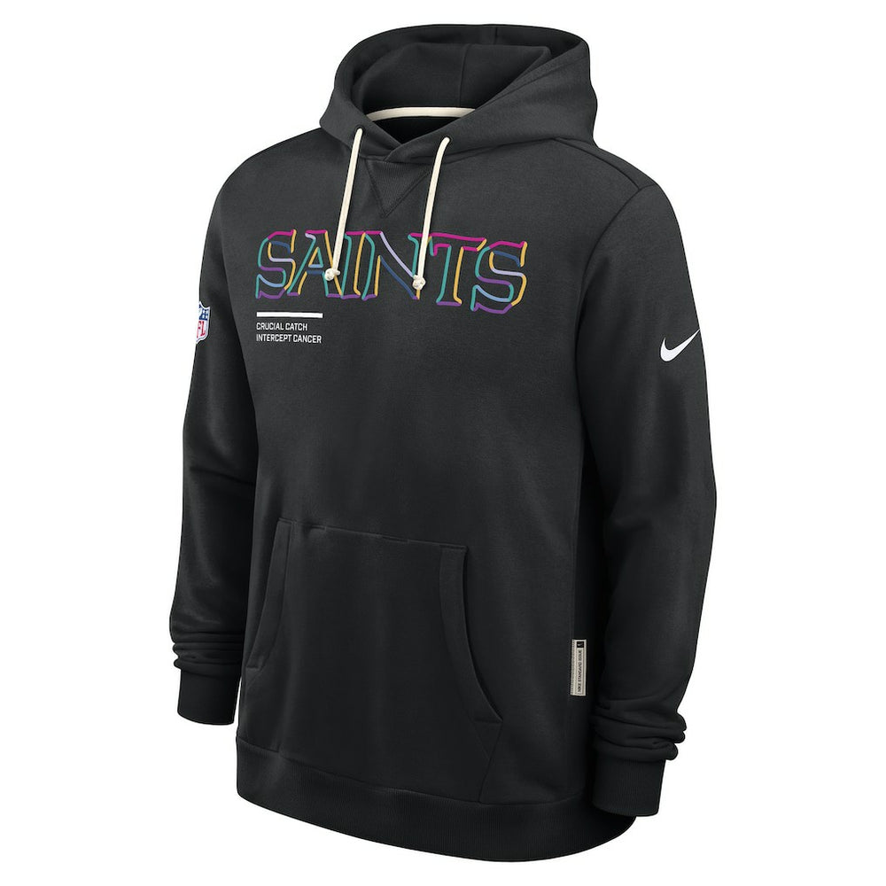 Nike New Orleans Saints 2025 NFL Crucial Catch Sideline Standard Issue Dri-FIT Hoodie Black