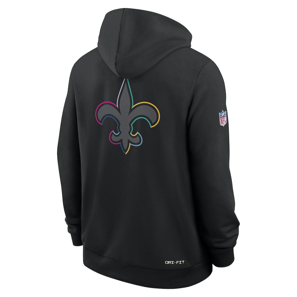 Nike New Orleans Saints 2025 NFL Crucial Catch Sideline Standard Issue Dri-FIT Hoodie Black