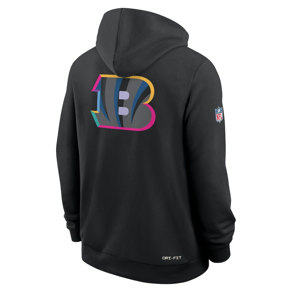 Nike Cincinnati Bengals 2025 NFL Crucial Catch Sideline Standard Issue Dri-FIT Hoodie Black
