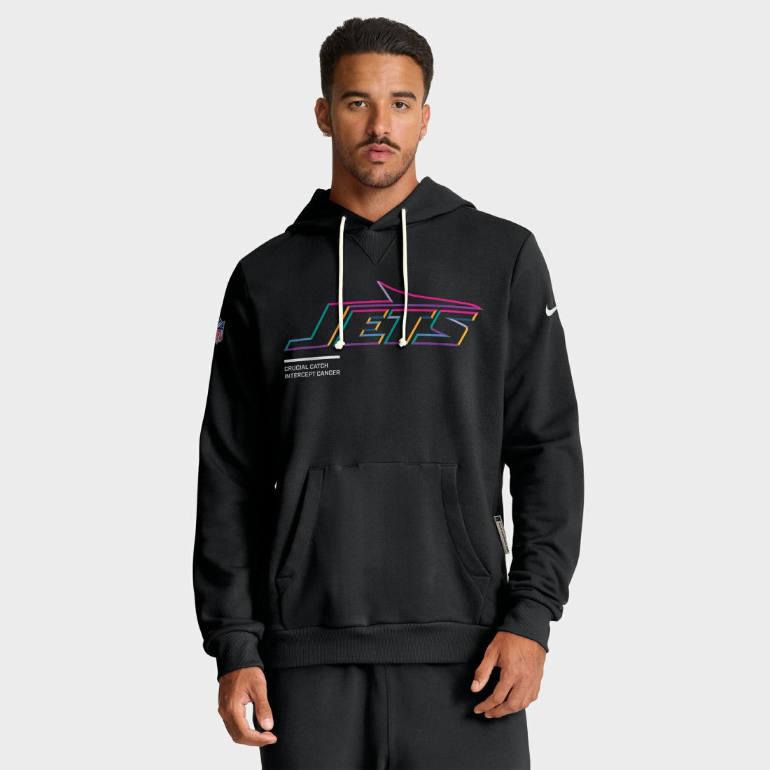Nike New York Jets 2025 NFL Crucial Catch Sideline Standard Issue Dri-FIT Hoodie Black