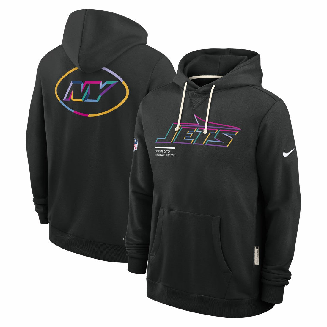 Nike New York Jets 2025 NFL Crucial Catch Sideline Standard Issue Dri-FIT Hoodie Black