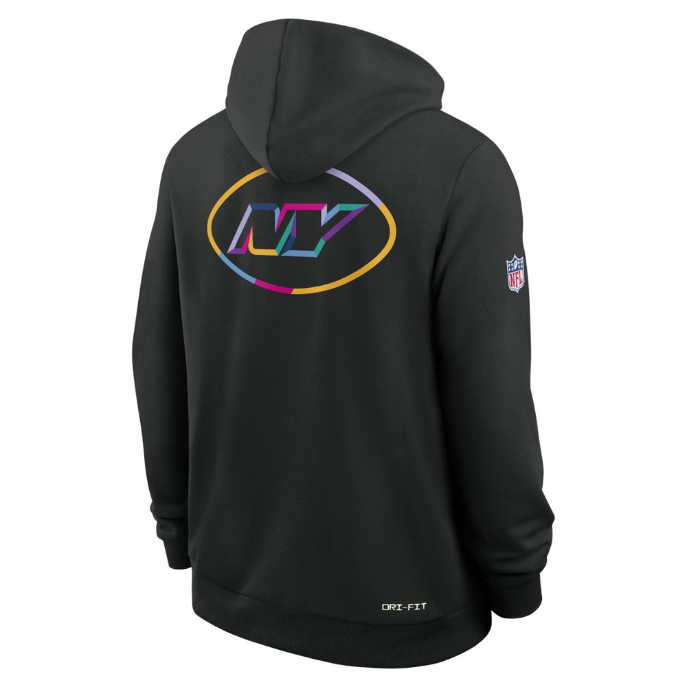 Nike New York Jets 2025 NFL Crucial Catch Sideline Standard Issue Dri-FIT Hoodie Black