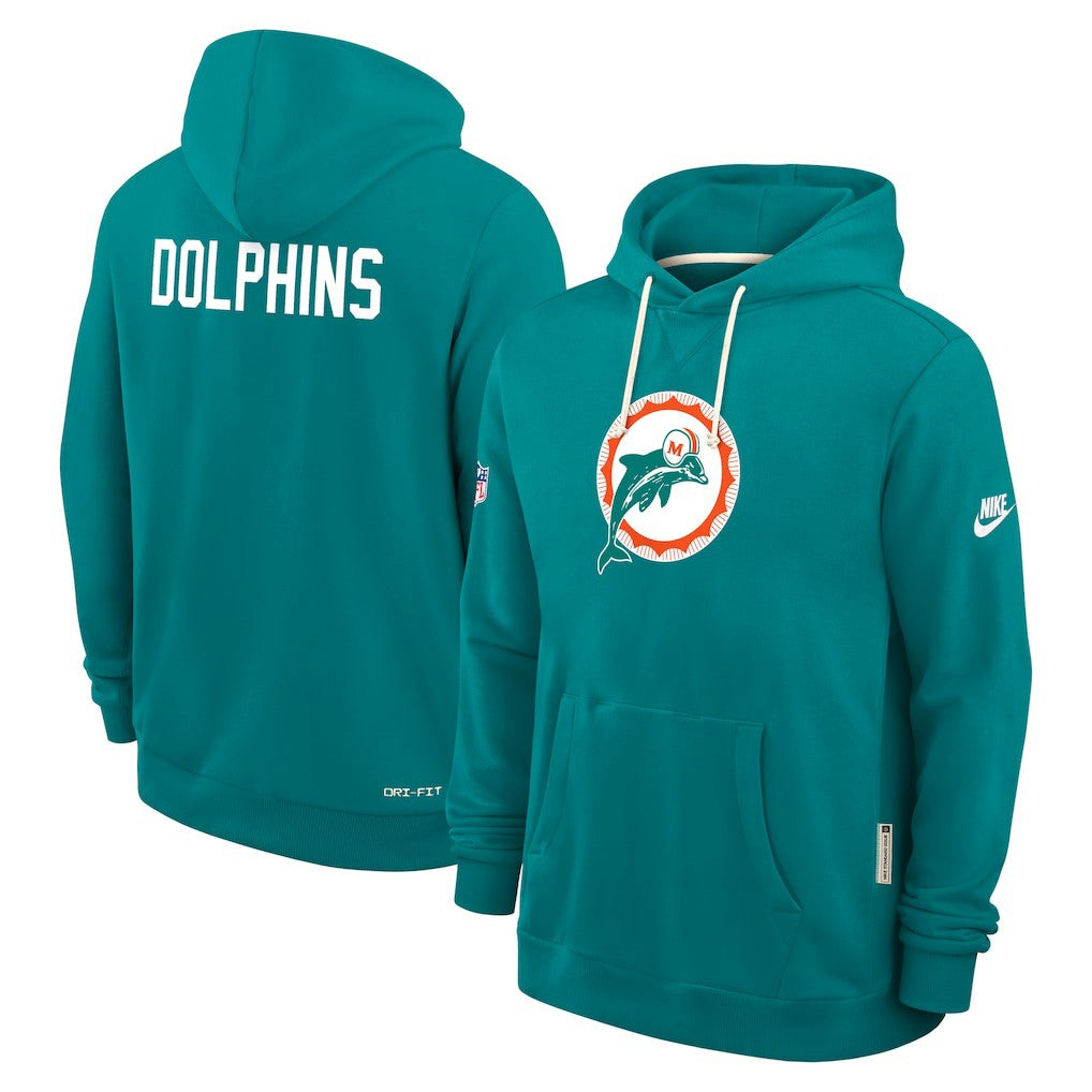 Nike Miami Dolphins Sideline Standard Issue Alt 2 Dri-FIT Hoodie Aqua