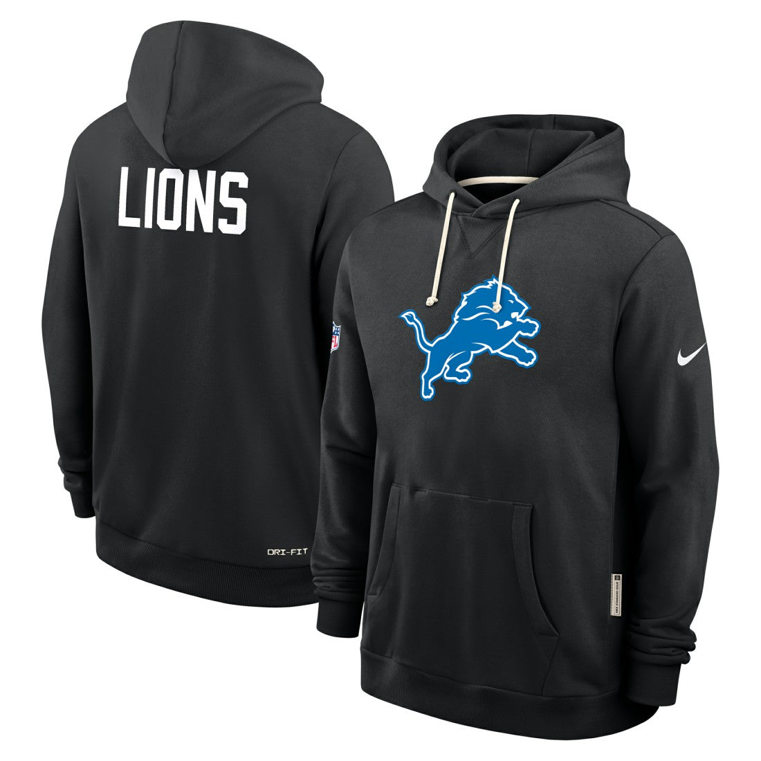 Nike Detroit Lions Sideline Standard Issue Alt 2 Dri-FIT Hoodie Black