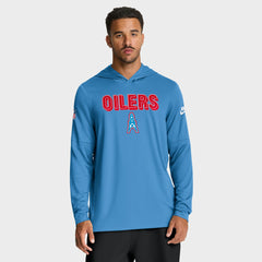 Nike Tennessee Titans Sideline Oilers Throwback Dri-FIT Long Sleeve Hoodie T-Shirt Light Blue