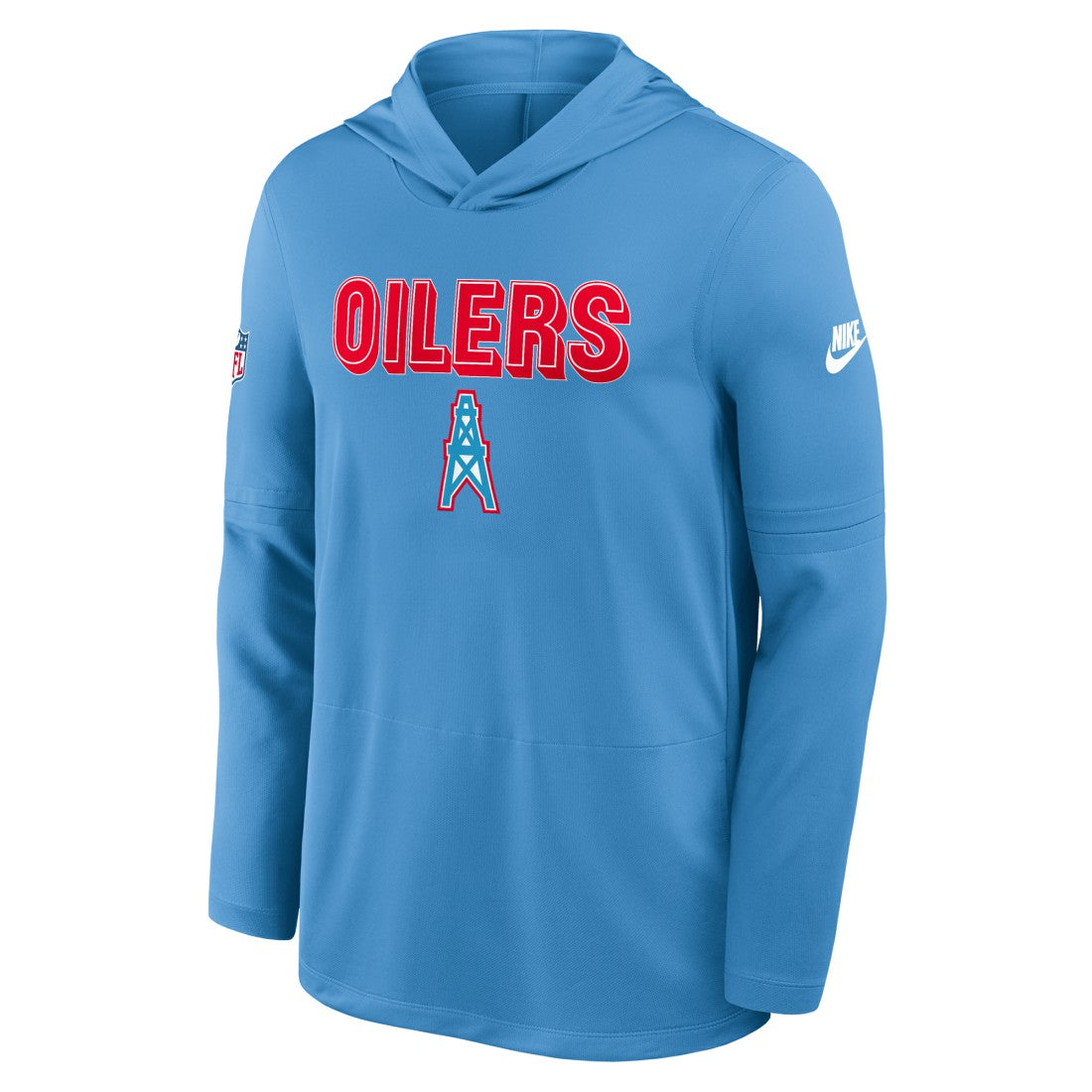 Nike Tennessee Titans Sideline Oilers Throwback Dri-FIT Long Sleeve Hoodie T-Shirt Light Blue