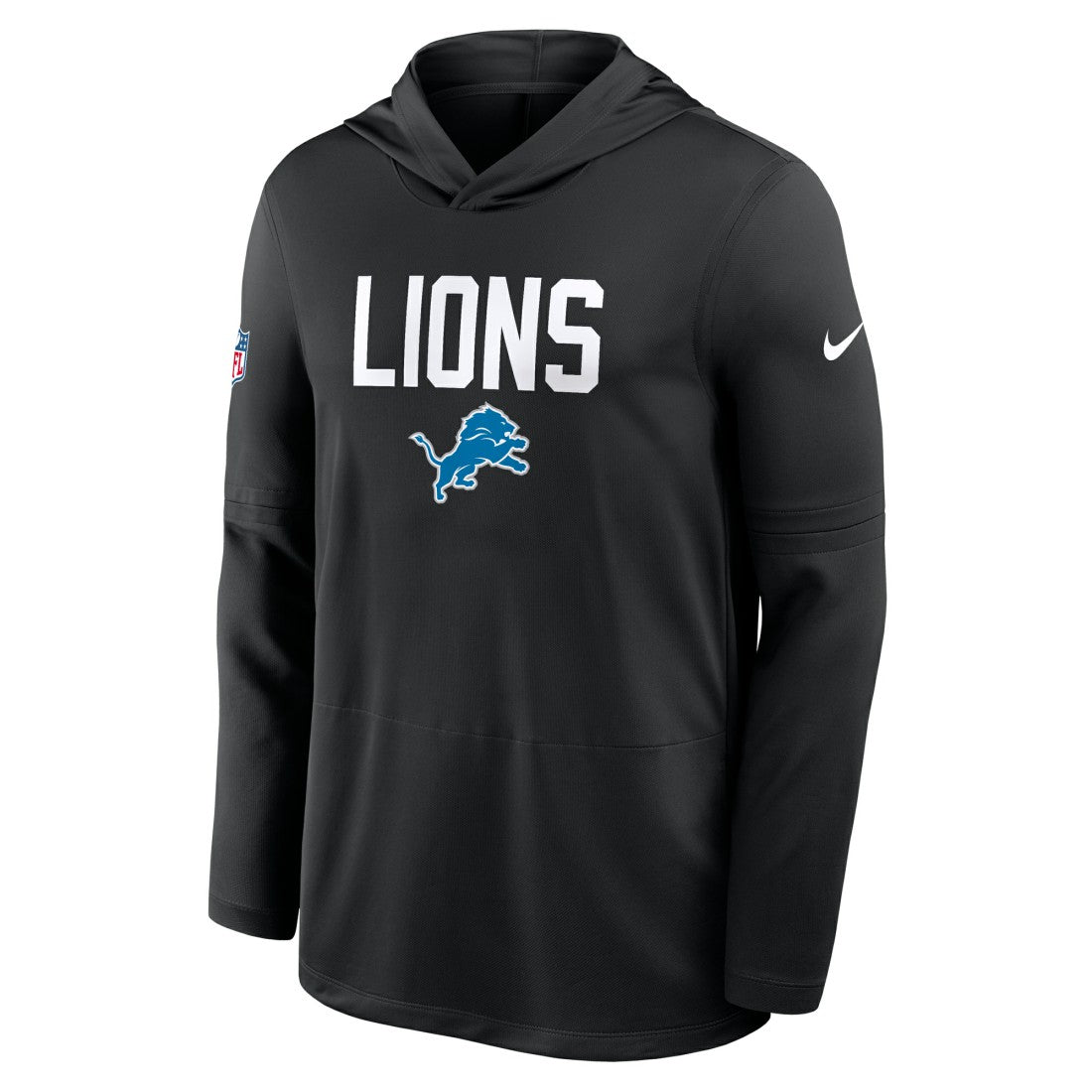 Nike Detroit Lions Sideline Pass Accuracy Dri-FIT Long Sleeve Hoodie T-Shirt Black