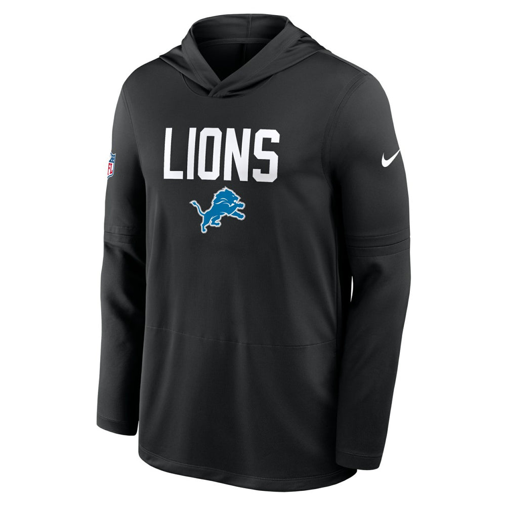 Nike Detroit Lions Sideline Pass Accuracy Dri-FIT Long Sleeve Hoodie T-Shirt Black