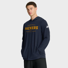 Nike Green Bay Packers The 1923 Classic Pass Accuracy Dri-FIT Long Sleeve Hoodie T-Shirt Navy