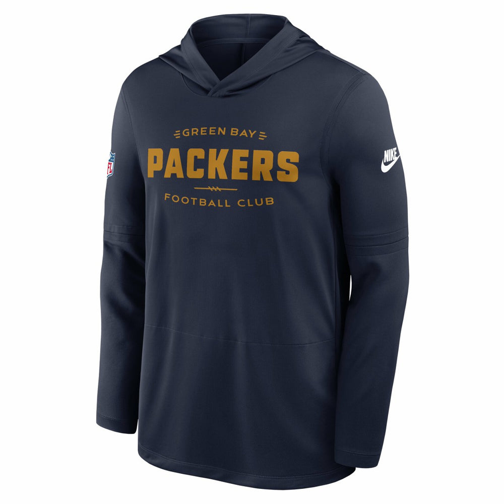 Nike Green Bay Packers The 1923 Classic Pass Accuracy Dri-FIT Long Sleeve Hoodie T-Shirt Navy
