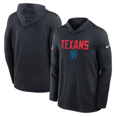 Nike Houston Texans Sideline Pass Accuracy Dri-FIT Long Sleeve Hoodie T-Shirt  Blue