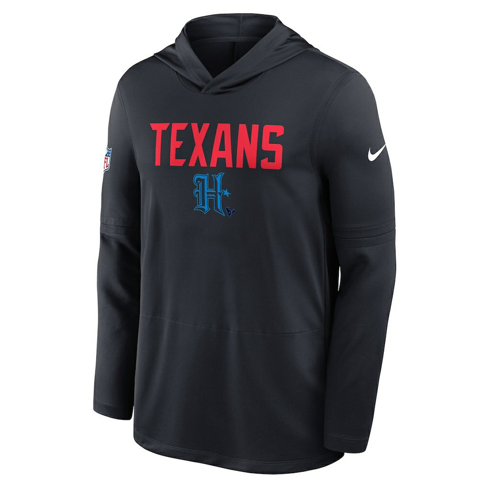 Nike Houston Texans Sideline Pass Accuracy Dri-FIT Long Sleeve Hoodie T-Shirt  Blue