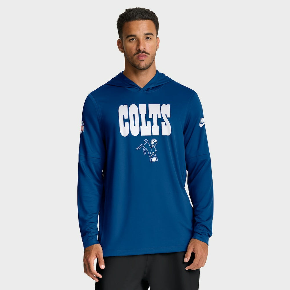 Nike Indianapolis Colts Sideline Pass Accuracy Dri-FIT Long Sleeve Hoodie T-Shirt Royal